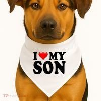 I Love My Son USA-Made Doggie Bandana thumb 1