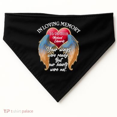 In Loving Memory Personalized Rip Customized Family Custom USA-Made Doggie Bandana