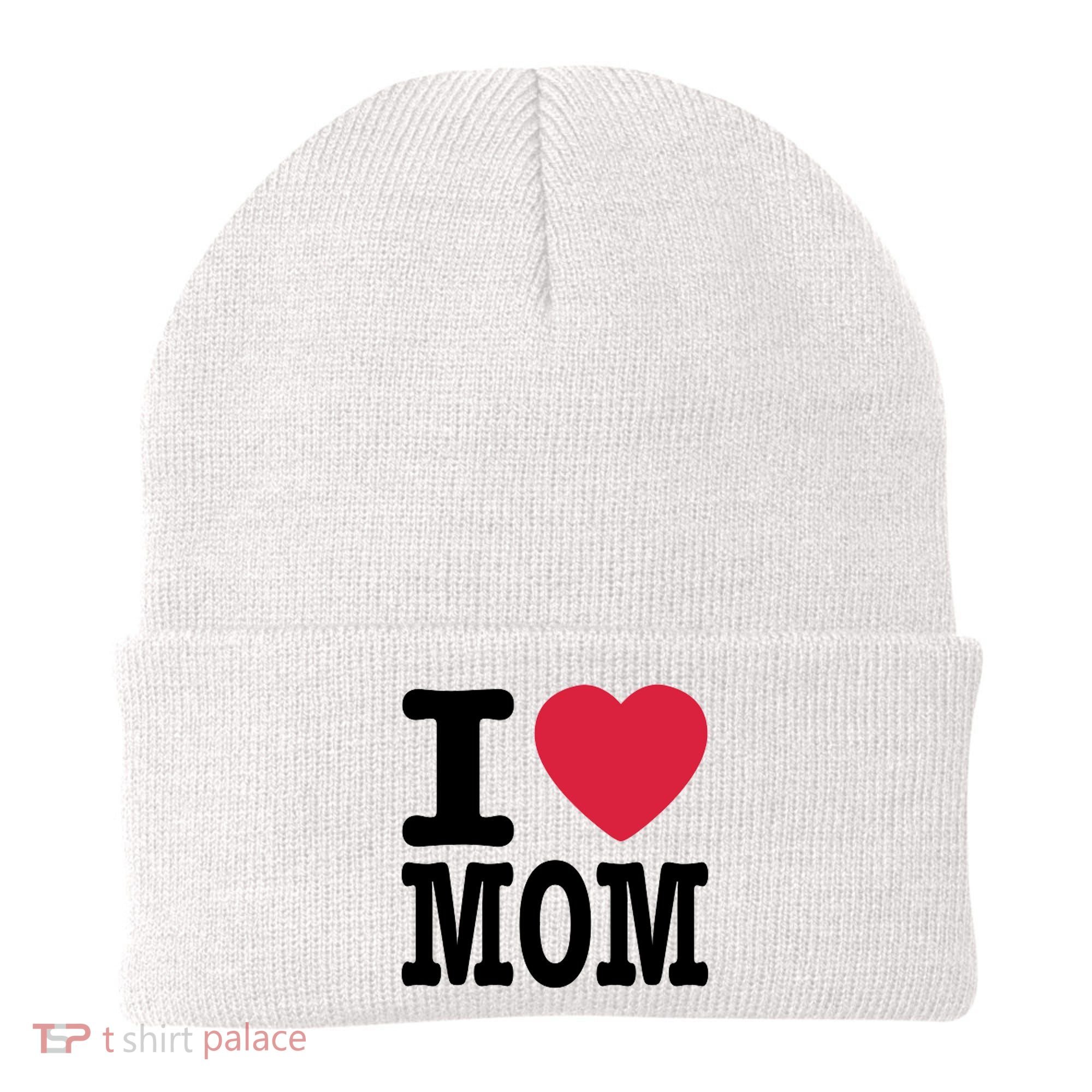 I Love Mom Gift Beanie