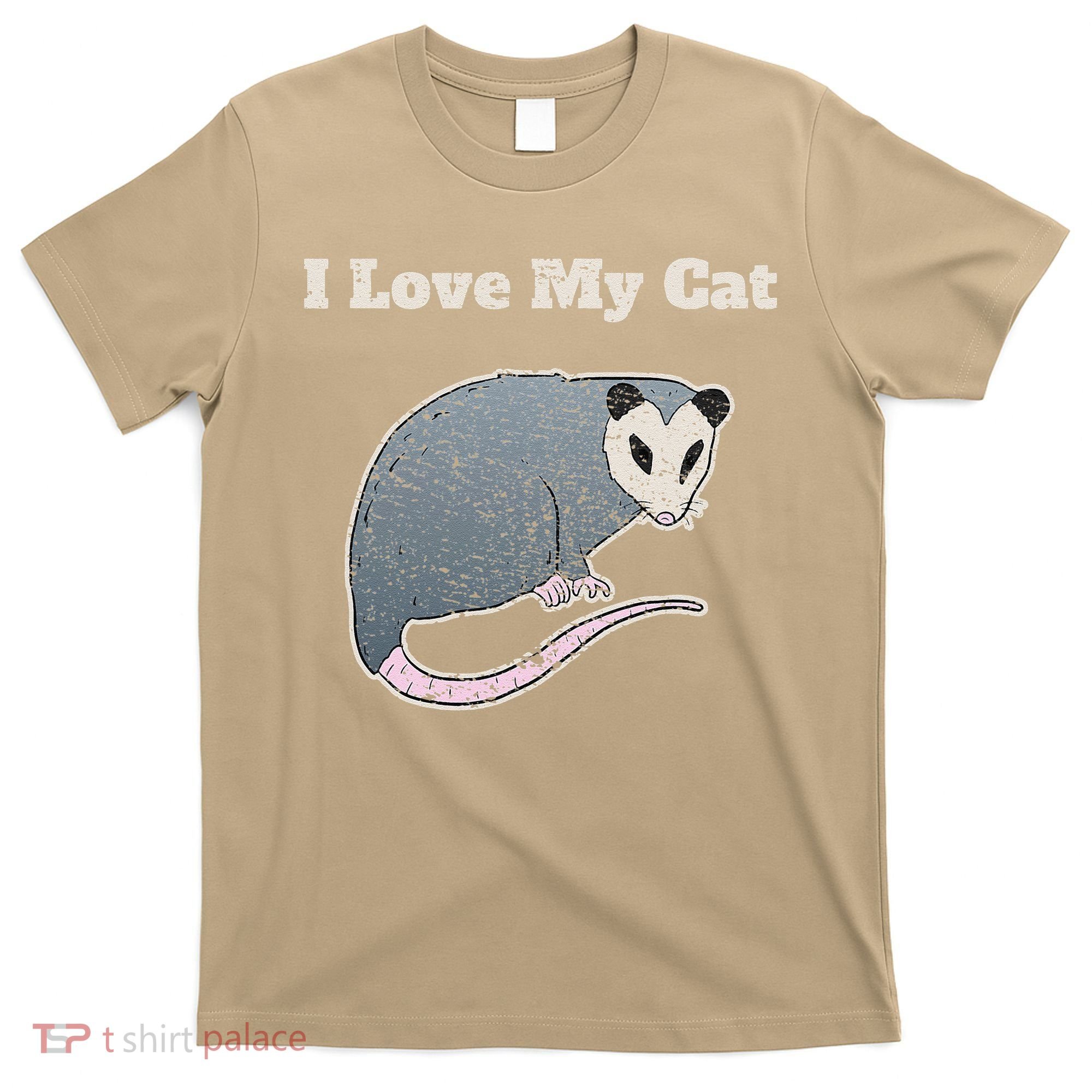 I Love My Cat Funny Opossum Vintage T-Shirt