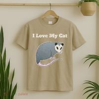 I Love My Cat Funny Opossum Vintage T-Shirt thumb 2