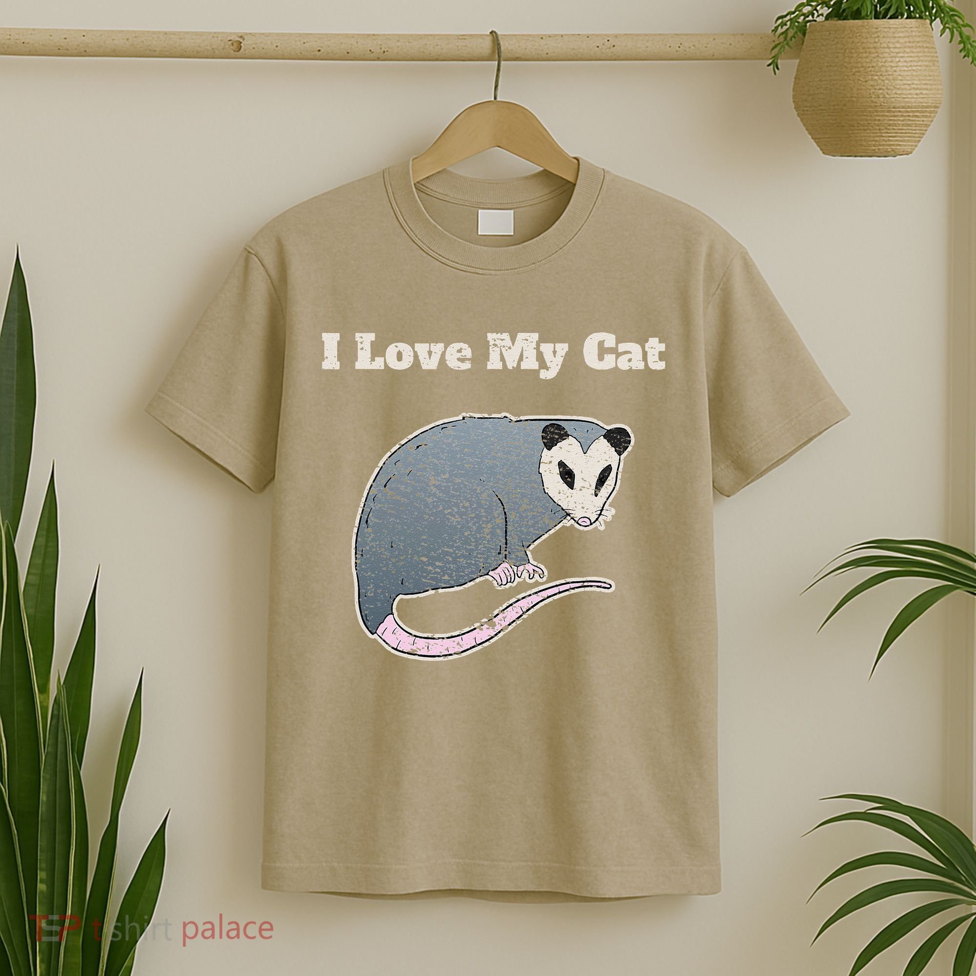 I Love My Cat Funny Opossum Vintage T-Shirt