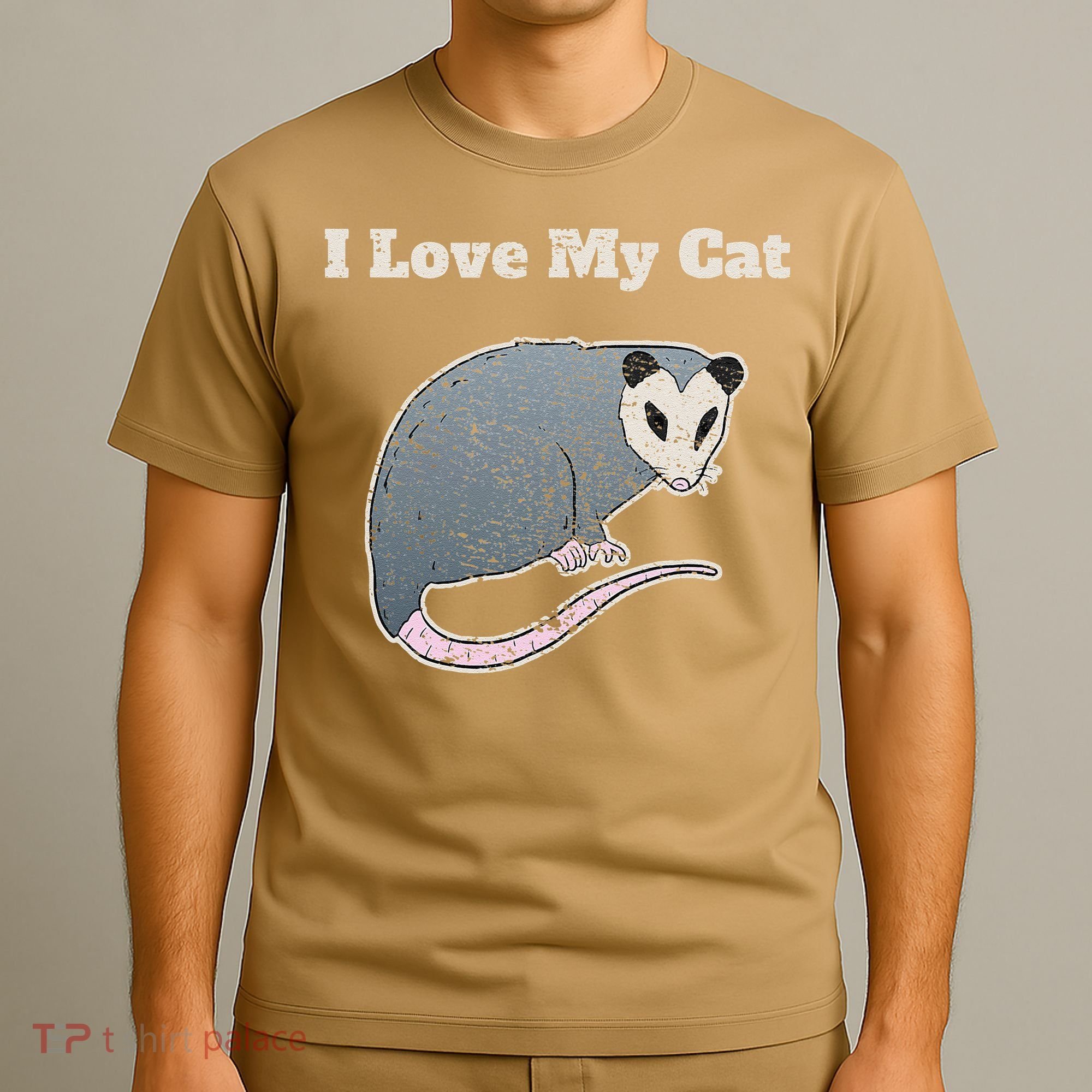 I Love My Cat Funny Opossum Vintage T-Shirt