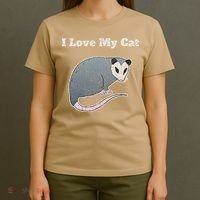 I Love My Cat Funny Opossum Vintage T-Shirt thumb 4