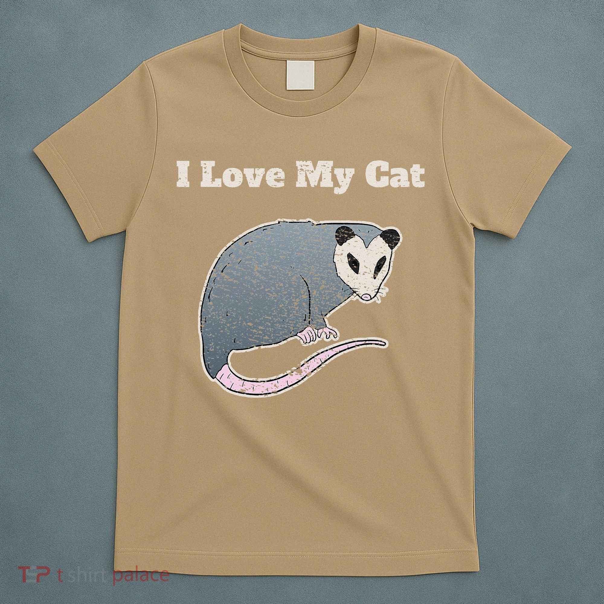 I Love My Cat Funny Opossum Vintage T-Shirt