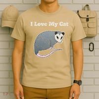 I Love My Cat Funny Opossum Vintage T-Shirt thumb 6