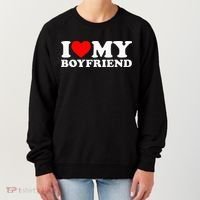 I Love My Boyfriend Classic Fit Black Crew Women's Sweatshirt thumb 0