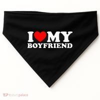 I Love My Boyfriend Classic Fit Black Crew USA-Made Doggie Bandana thumb 0