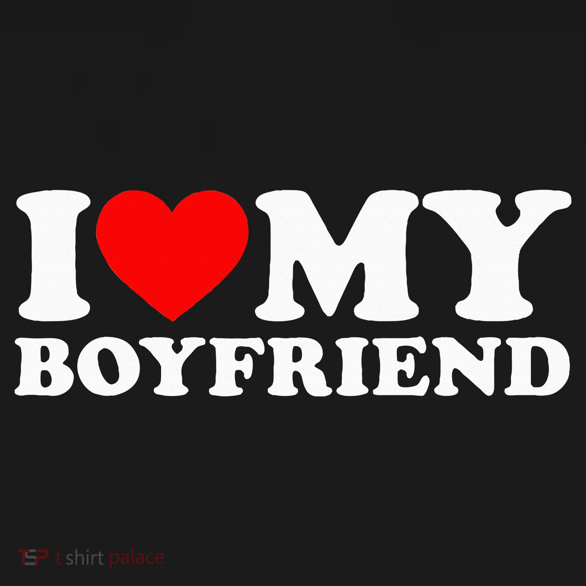 I Love My Boyfriend Classic Fit Black Crew Apron