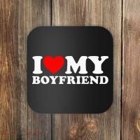 I Love My Boyfriend Classic Fit Black Crew Coaster thumb 0