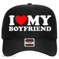 I Love My Boyfriend Classic Fit Black Crew Hat thumb 0