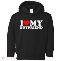 I Love My Boyfriend Classic Fit Black Crew Toddler Hoodie thumb 0