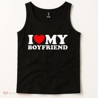 I Love My Boyfriend Classic Fit Black Crew Tank Top thumb 2