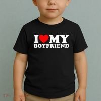 I Love My Boyfriend Classic Fit Black Crew Toddler T-Shirt thumb 2