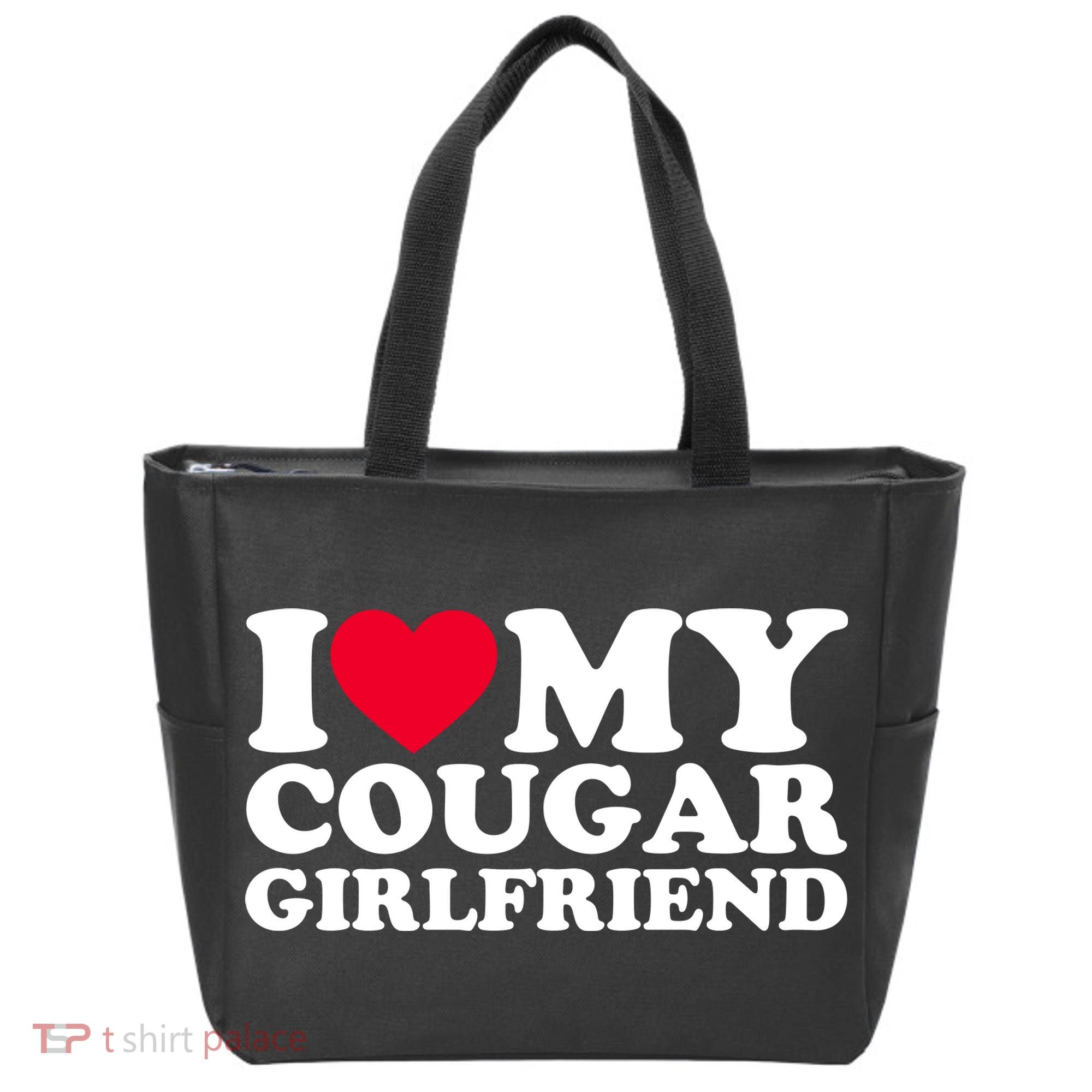 I Love My Cougar Girlfriend GF I Heart My Cougar Girlfriend Tote Bag