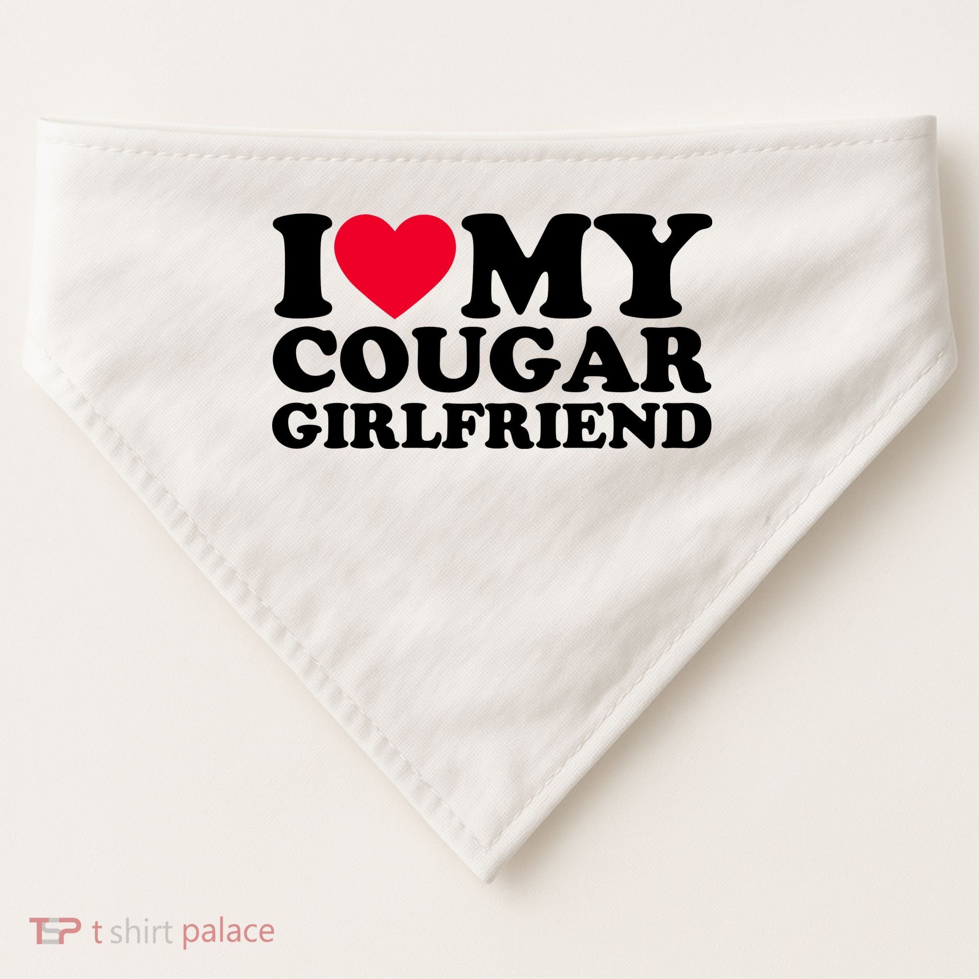 I Love My Cougar Girlfriend GF I Heart My Cougar Girlfriend USA-Made Doggie Bandana
