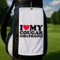 I Love My Cougar Girlfriend GF I Heart My Cougar Girlfriend Golf Towel thumb 2