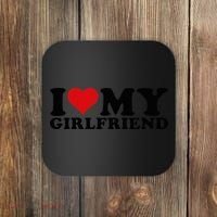 I Love My Girlfriend Gf I Heart My Girlfriend GF White  Coaster thumb 0