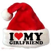 I Love My Girlfriend Gf I Heart My Girlfriend GF White  Santa Hat thumb 0