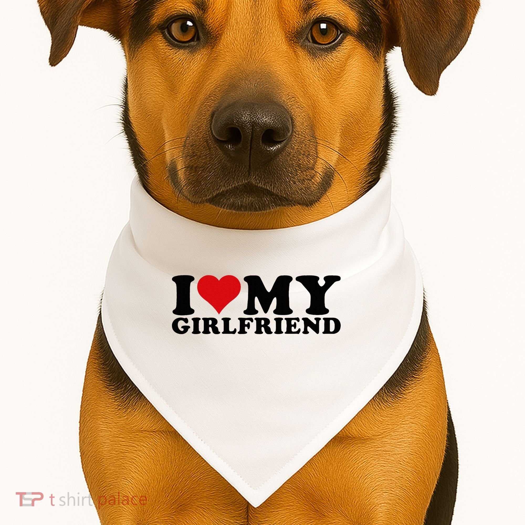 I Love My Girlfriend Gf I Heart My Girlfriend GF White  USA-Made Doggie Bandana