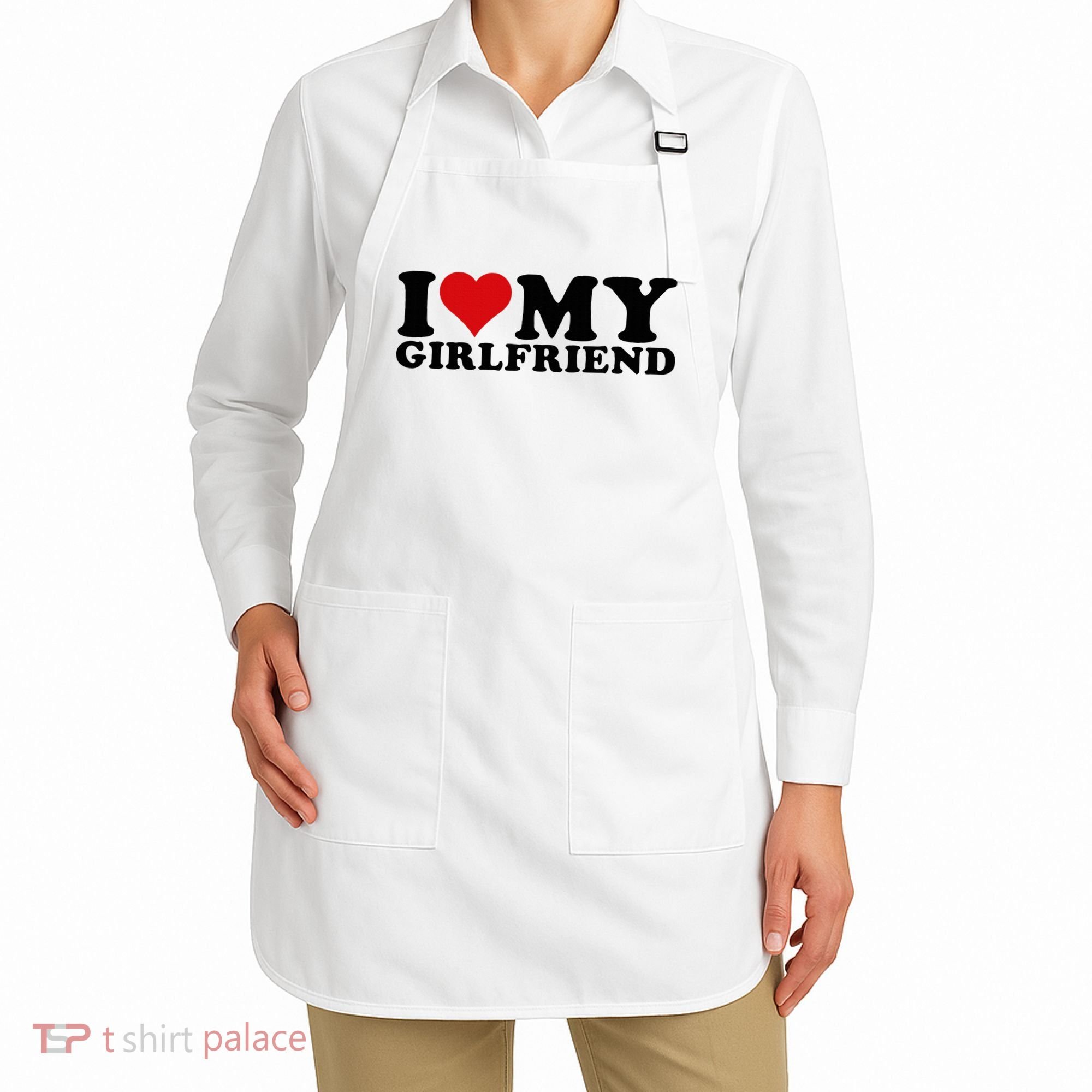 I Love My Girlfriend Gf I Heart My Girlfriend GF White  Apron