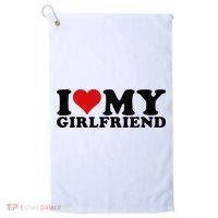 I Love My Girlfriend Gf I Heart My Girlfriend GF White  Golf Towel thumb 0