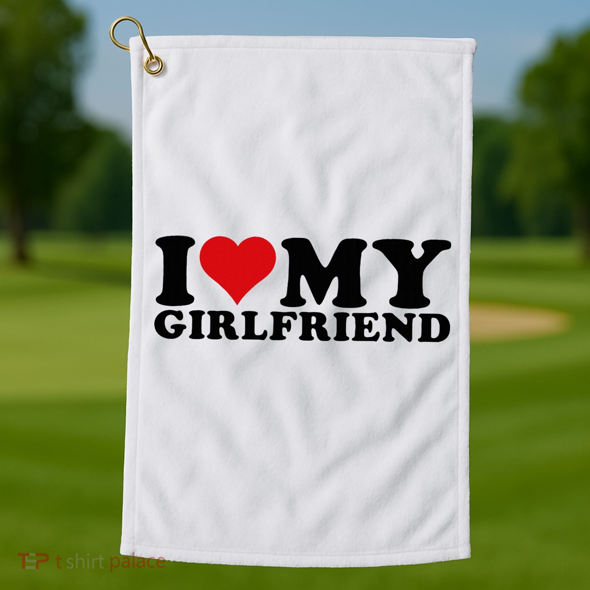 I Love My Girlfriend Gf I Heart My Girlfriend GF White  Golf Towel