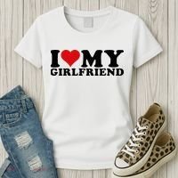 I Love My Girlfriend Gf I Heart My Girlfriend GF White  Women's T-Shirt thumb 3