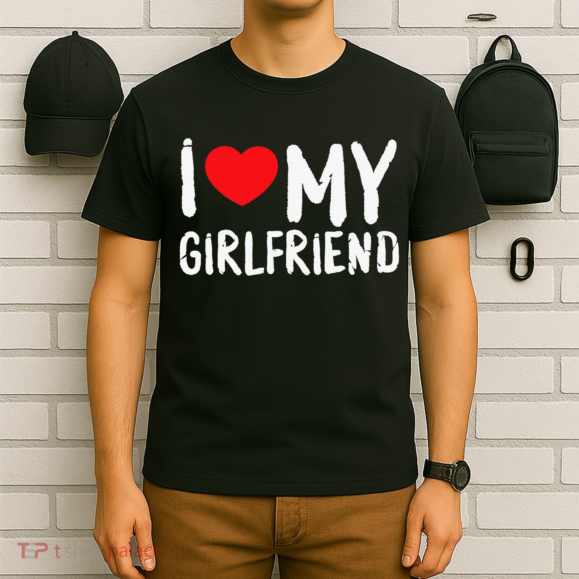I Love My Girlfriend GF, Red Heart Love Funny Valentine T-Shirt