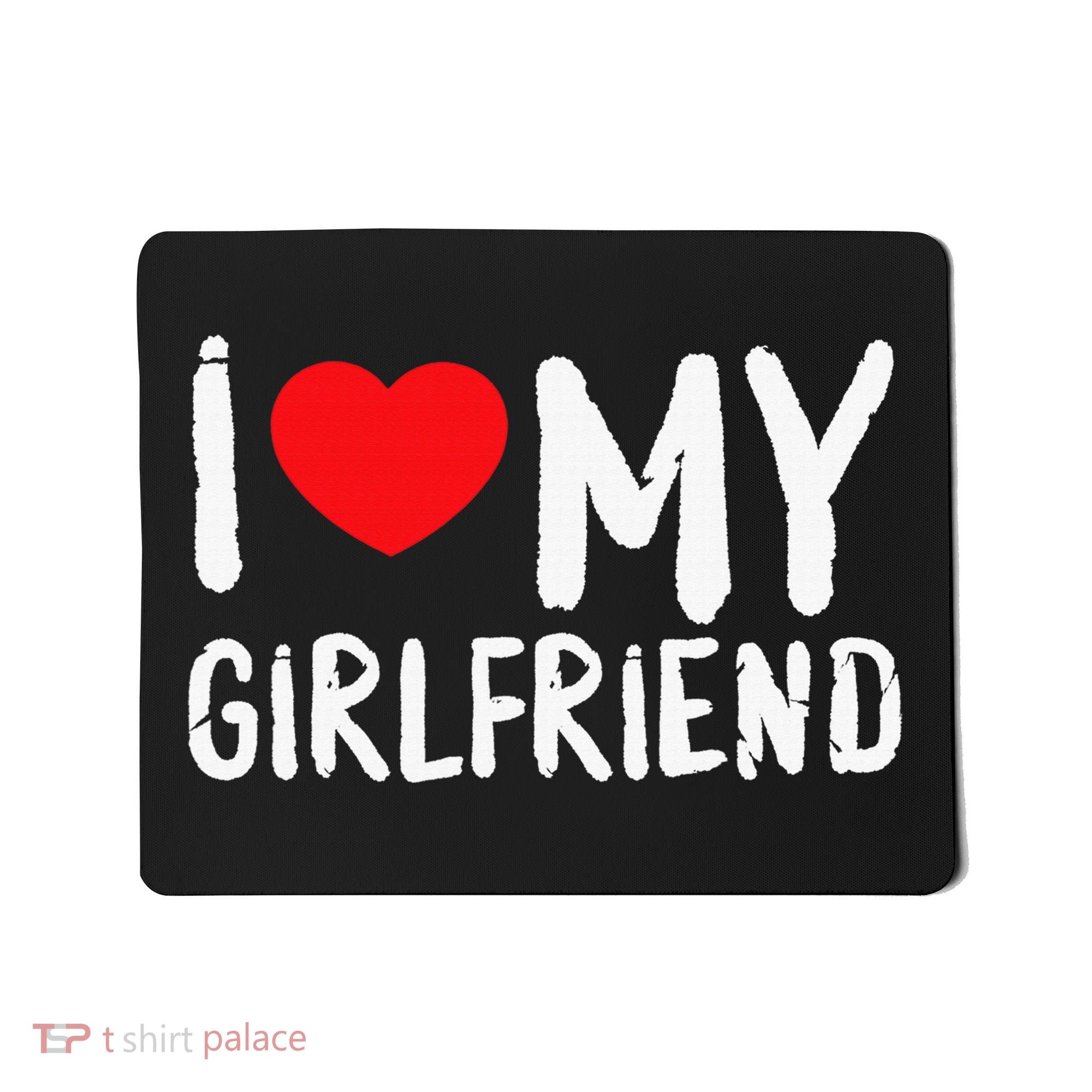 I Love My Girlfriend GF, Red Heart Love Funny Valentine Mousepad