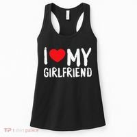 I Love My Girlfriend GF, Red Heart Love Funny Valentine Women's Tank Top thumb 0