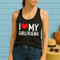 I Love My Girlfriend GF, Red Heart Love Funny Valentine Women's Tank Top thumb 2