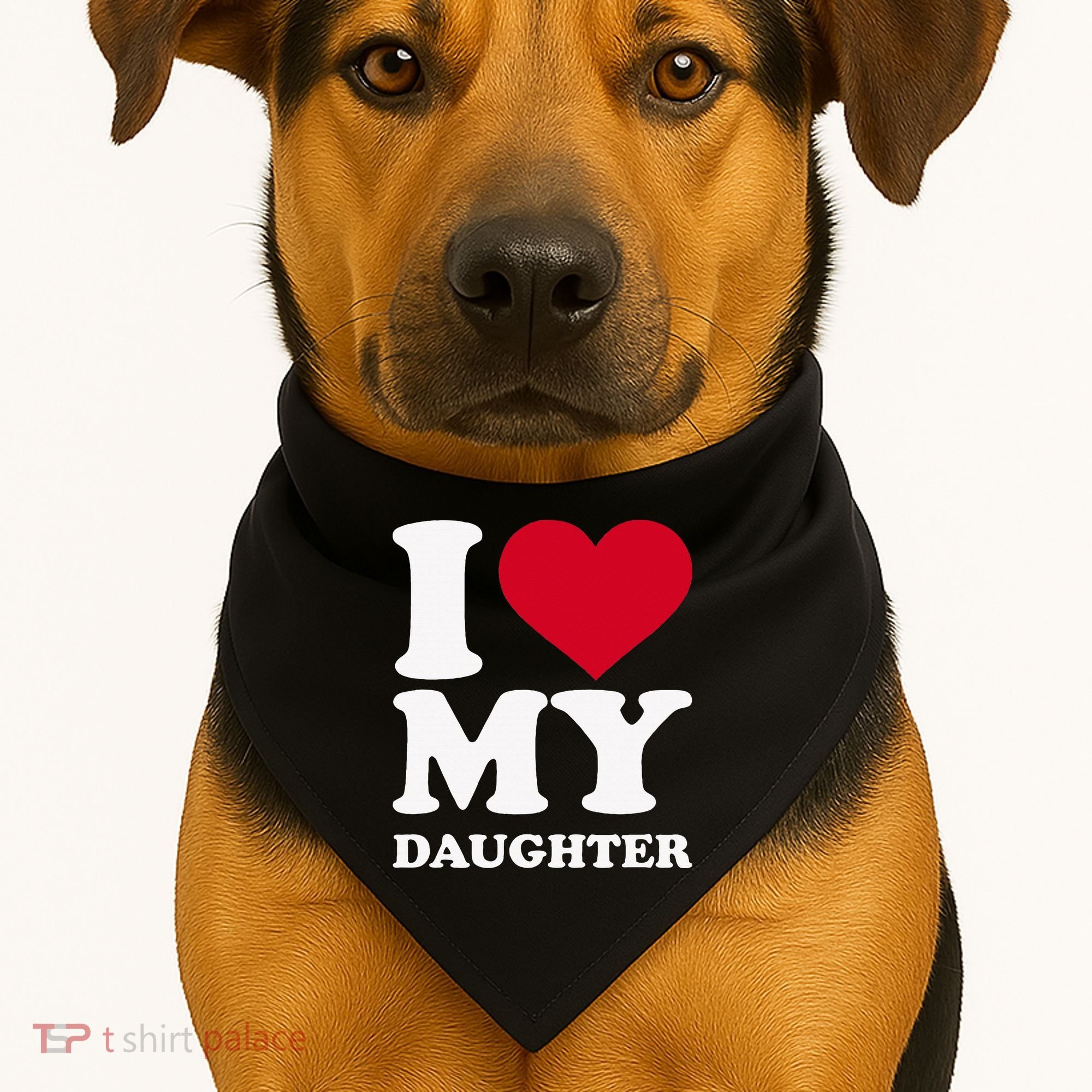 I Love My Daughter USA-Made Doggie Bandana
