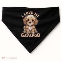 I Love My Cavapoo Dog Lover Cavoodle Owner USA-Made Doggie Bandana thumb 0