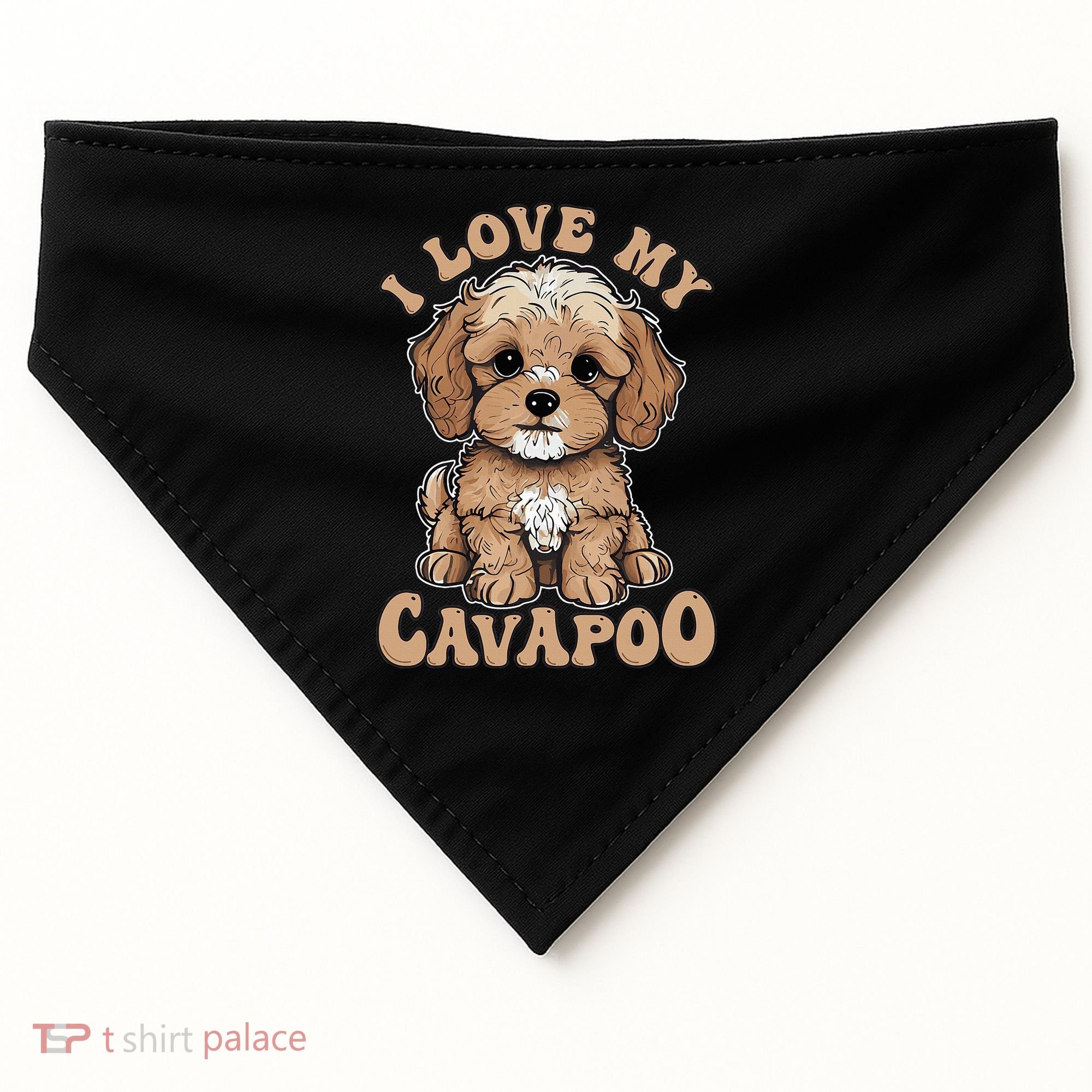 I Love My Cavapoo Dog Lover Cavoodle Owner USA-Made Doggie Bandana