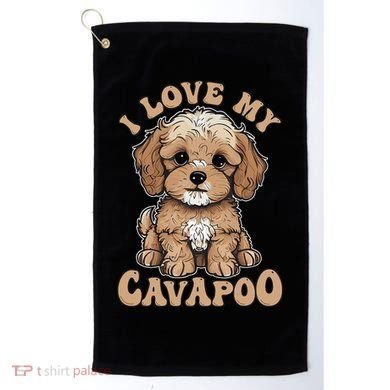 I Love My Cavapoo Dog Lover Cavoodle Owner Golf Towel
