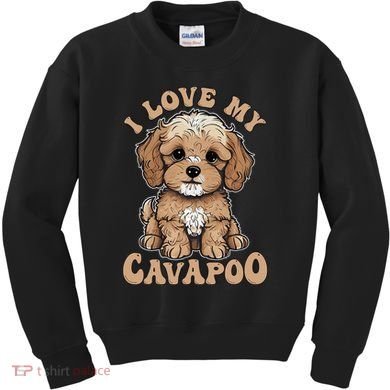 I Love My Cavapoo Dog Lover Cavoodle Owner Kids Sweatshirt