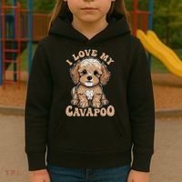 I Love My Cavapoo Dog Lover Cavoodle Owner Kids Hoodie thumb 3