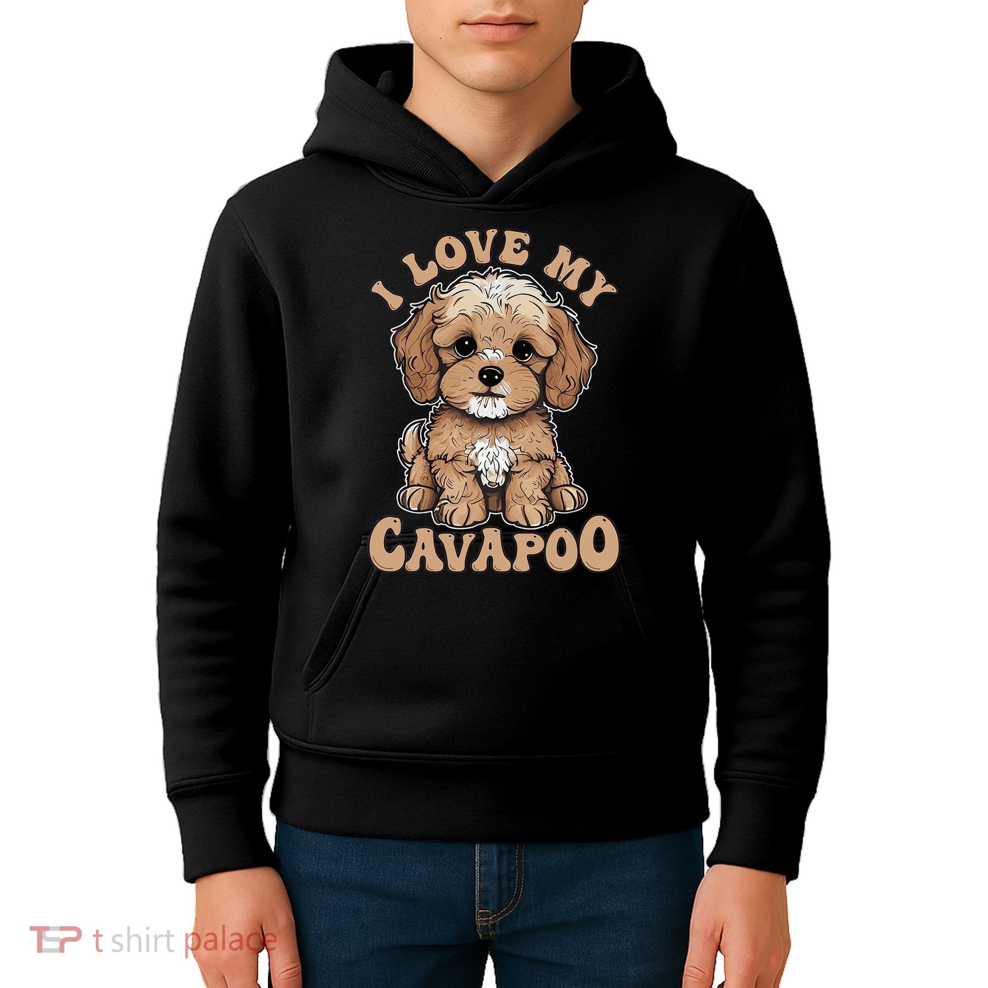I Love My Cavapoo Dog Lover Cavoodle Owner Kids Hoodie