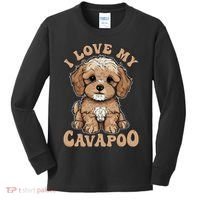 I Love My Cavapoo Dog Lover Cavoodle Owner Kids Long Sleeve Shirt thumb 0