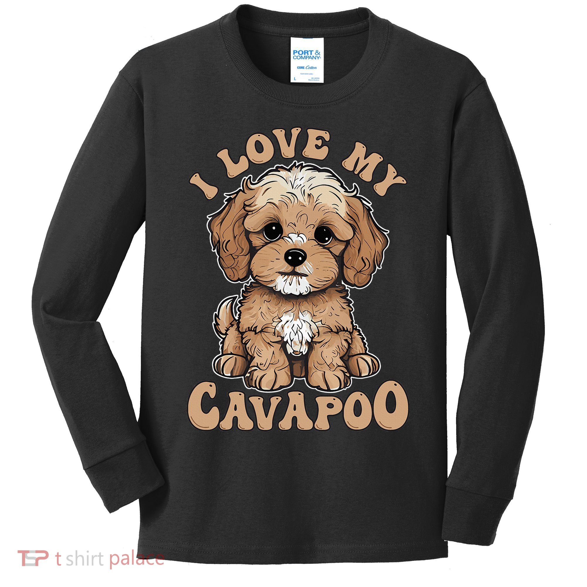 I Love My Cavapoo Dog Lover Cavoodle Owner Kids Long Sleeve Shirt