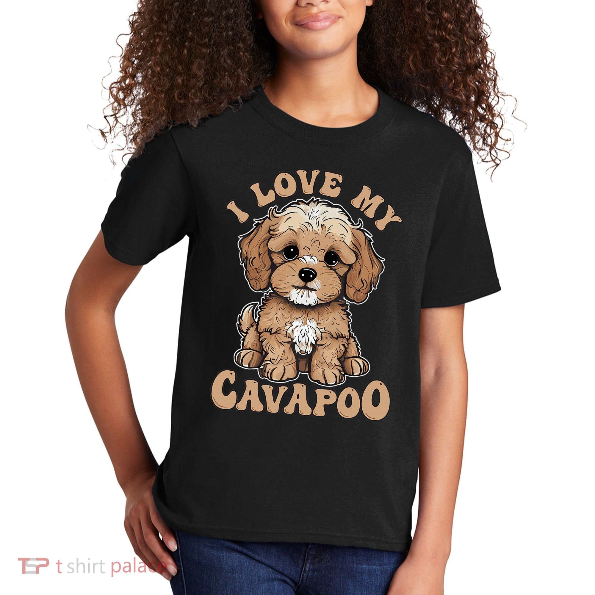 I Love My Cavapoo Dog Lover Cavoodle Owner Kids T-Shirt
