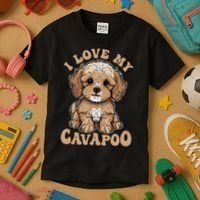 I Love My Cavapoo Dog Lover Cavoodle Owner Kids T-Shirt thumb 3