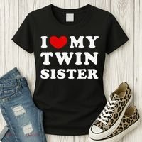 I Love My Twin Sister Women's T-Shirt thumb 3