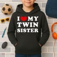 I Love My Twin Sister Kids Hoodie thumb 2