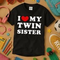 I Love My Twin Sister Kids T-Shirt thumb 3