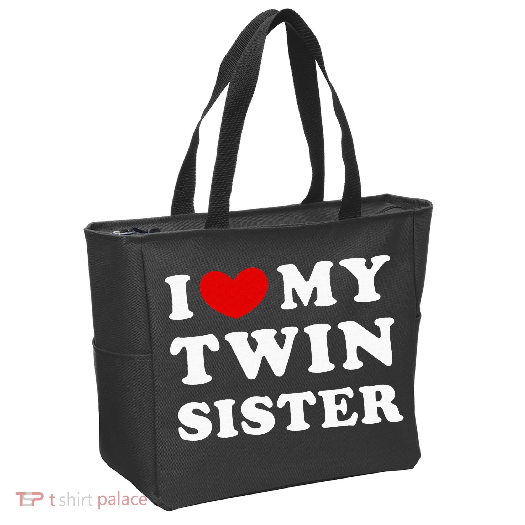I Love My Twin Sister Tote Bag