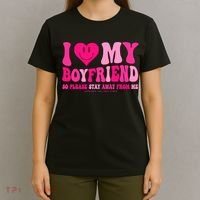 I Love My Boyfriend Valentines Day I Heart My Boyfriend Bf T-Shirt thumb 4