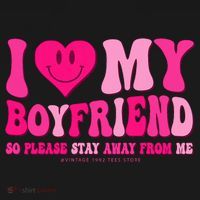 I Love My Boyfriend Valentines Day I Heart My Boyfriend Bf T-Shirt thumb 7
