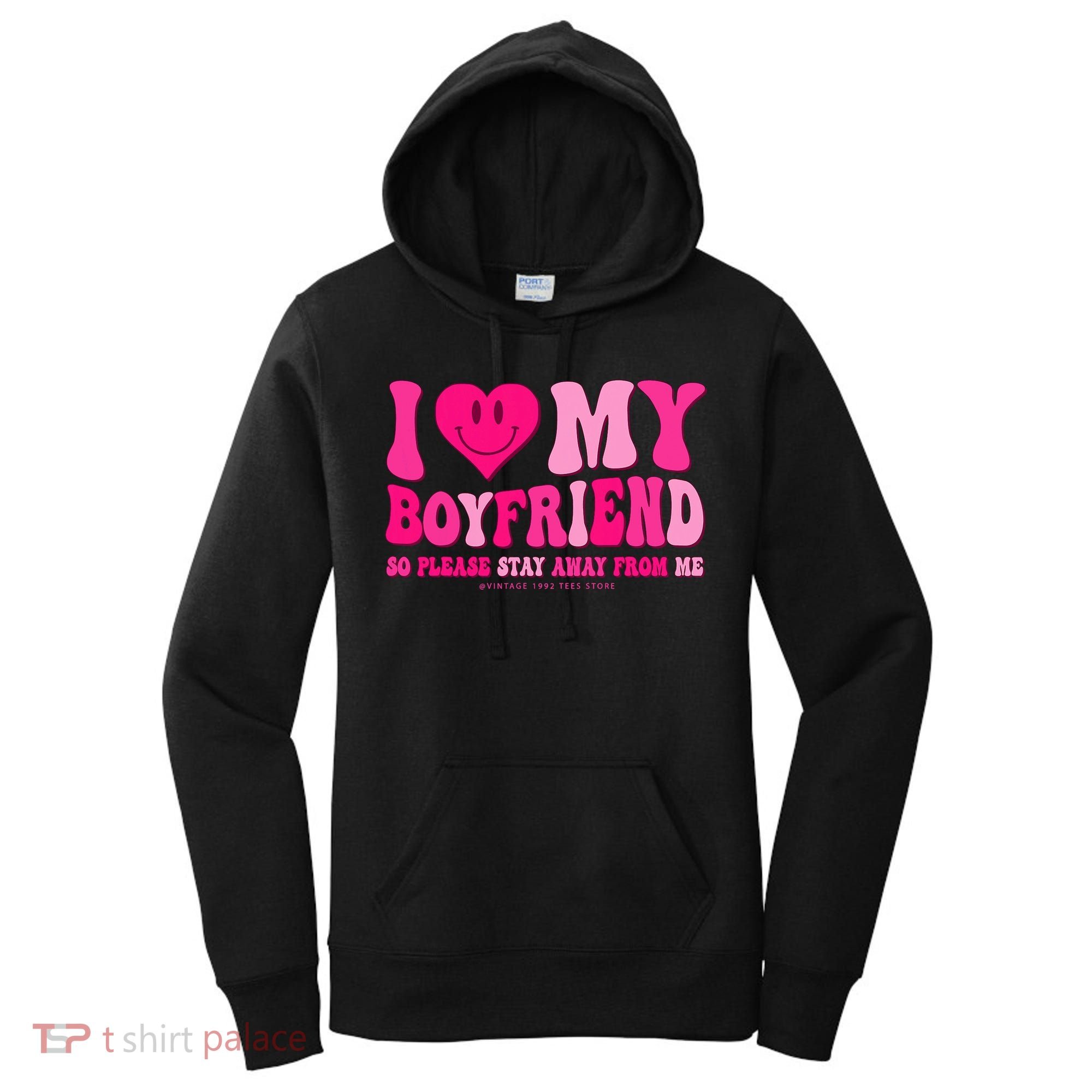 I Love My Boyfriend Valentines Day I Heart My Boyfriend Bf Women's Hoodie